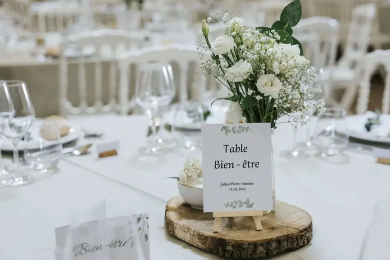 Décoration de table personnalisée — Domaine de La Ruade